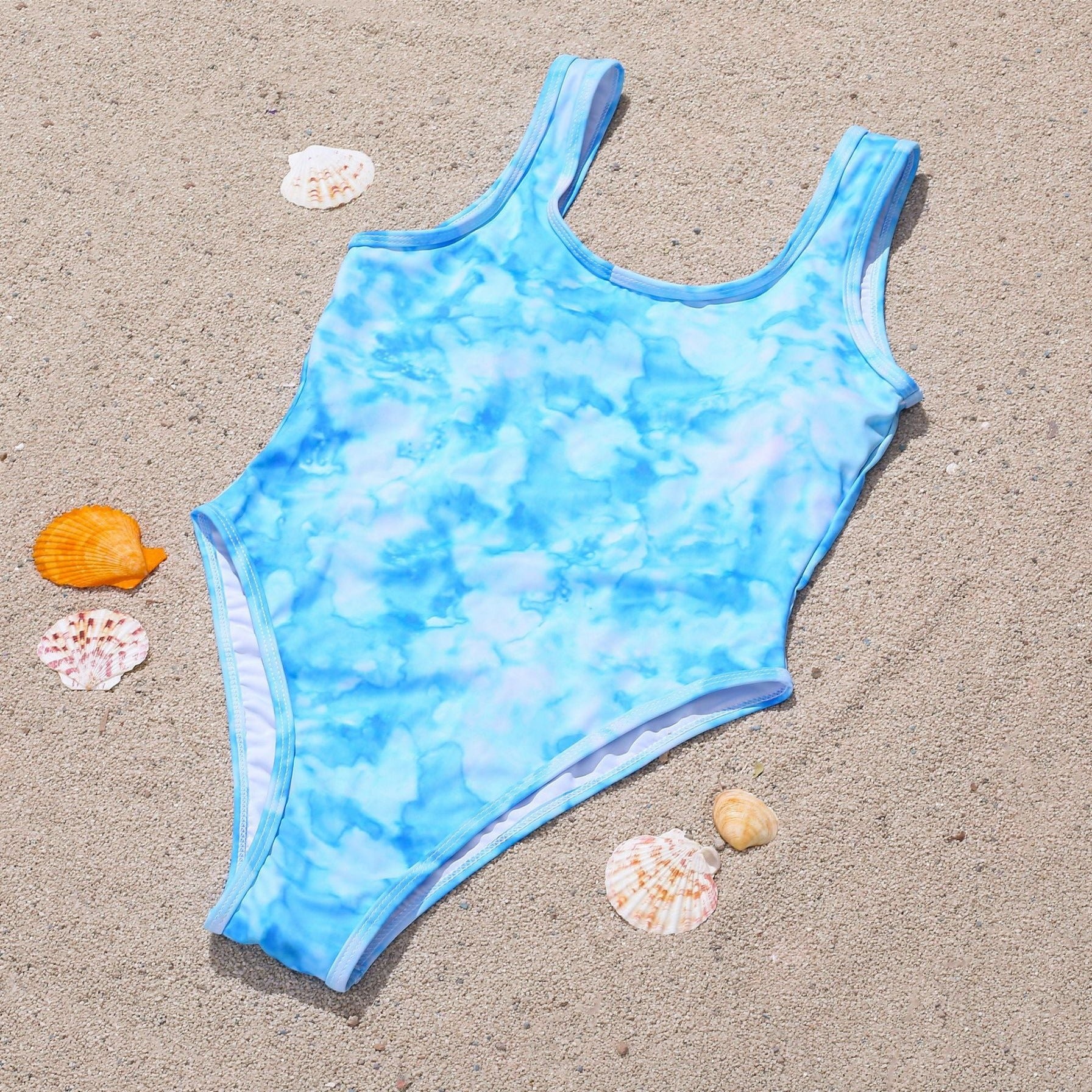 Damski jednoczęściowy strój kąpielowy ze wzorem Tie Dye