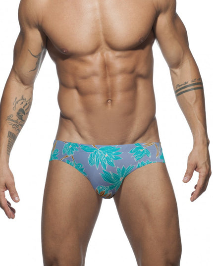 Męskie slipy kąpielowe z motywem liści