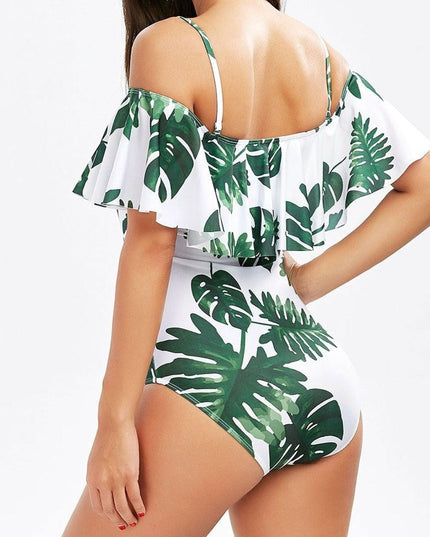 Damski jednoczęściowy strój kąpielowy z opadającymi ramiączkami