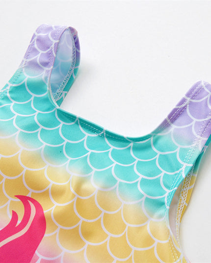 Jednoczęściowy strój kąpielowy dla dziewczynki z syrenką