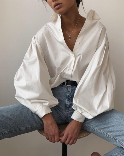 Damska koszula z bufiastymi rękawami