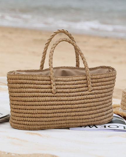 Torba plażowa słomkowa duża