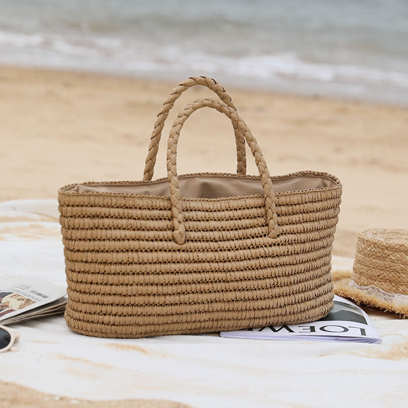 Torba plażowa słomkowa duża