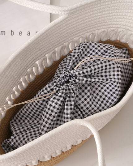 Duża torba plażowa z ozdobnym splotem