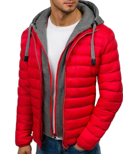 Męska kurtka zimowa pikowana z kieszeniami na zamek