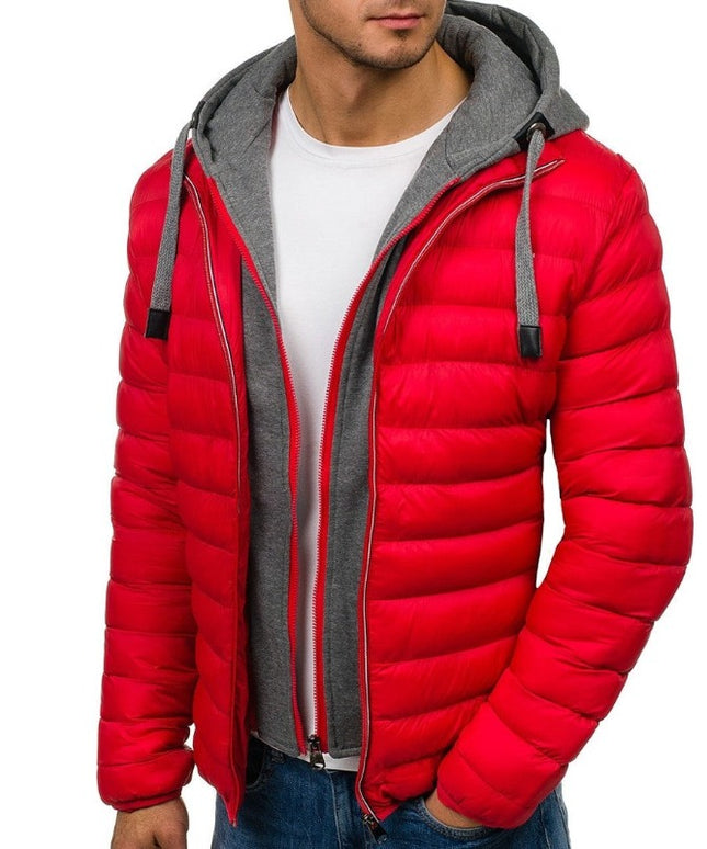 Męska kurtka zimowa pikowana z kieszeniami na zamek