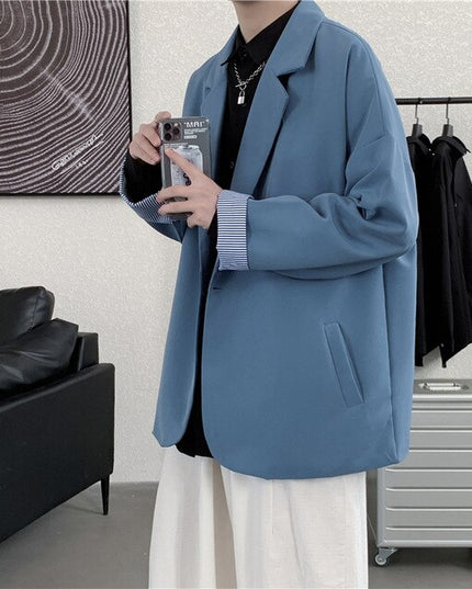 Męski płaszcz o kroju oversizowej marynarki