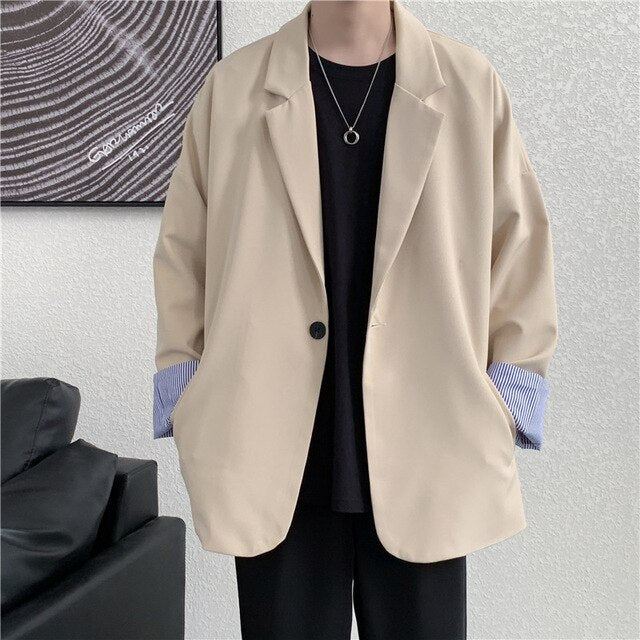 Męski płaszcz o kroju oversizowej marynarki