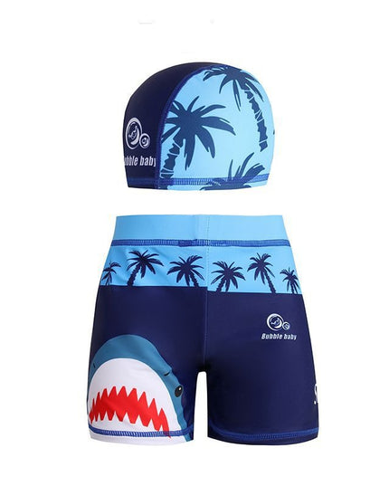 Kąpielówki dla chłopców z czepkiem kąpielowym w zwierzątka