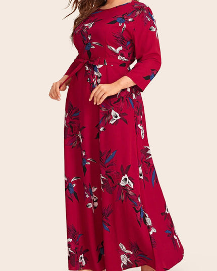 Sukienka plus size maxi w kwiaty