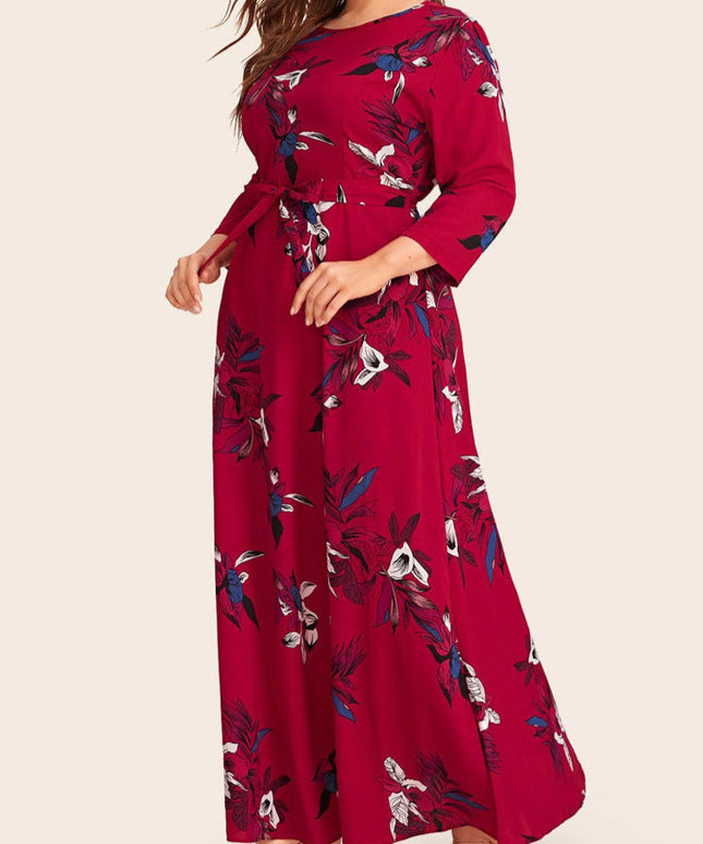 Sukienka plus size maxi w kwiaty