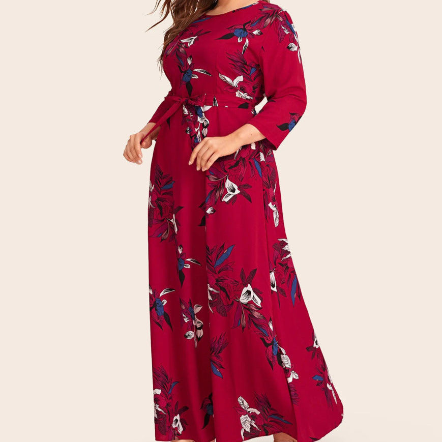 Sukienka plus size maxi w kwiaty