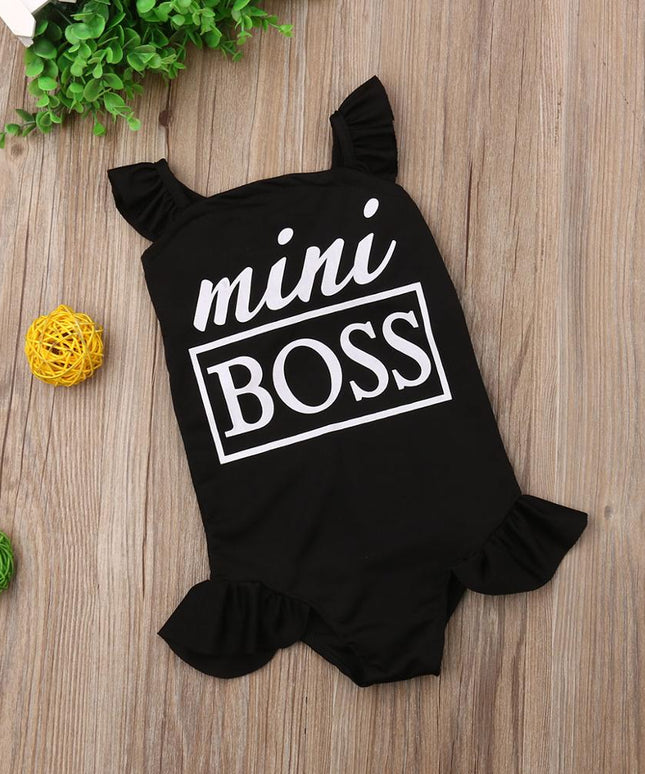 Jednoczęściowy strój kąpielowy dla niemowląt z napisem