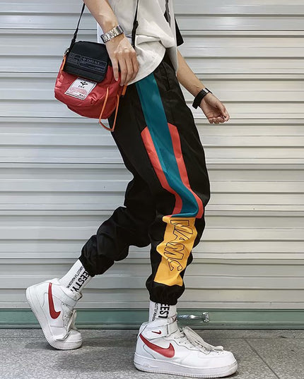 Męskie spodnie treningowe z kolorową lamówką