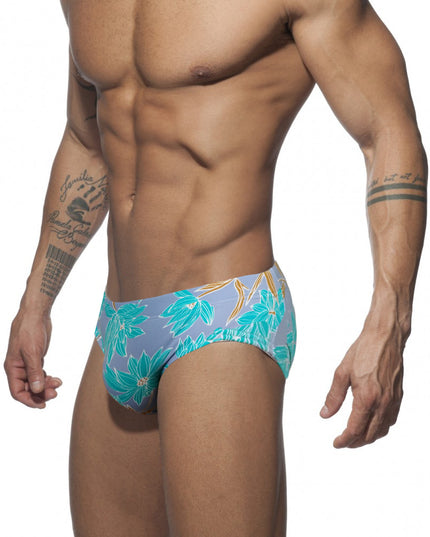 Męskie slipy kąpielowe z motywem liści