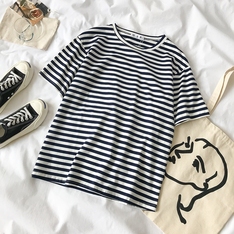Damski T-shirt w paski