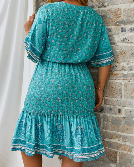 Sukienka plus size z gumką w pasie