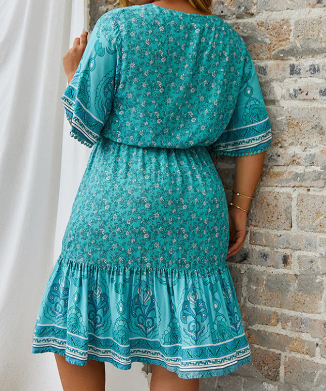 Sukienka plus size z gumką w pasie