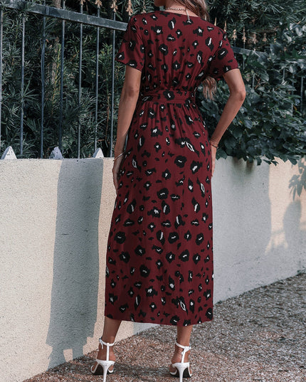 Sukienka maxi zwiewna wiązana w pasie