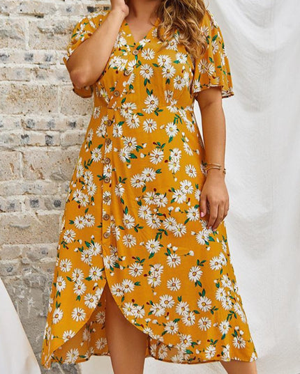 Sukienka plus size z rozcięciem