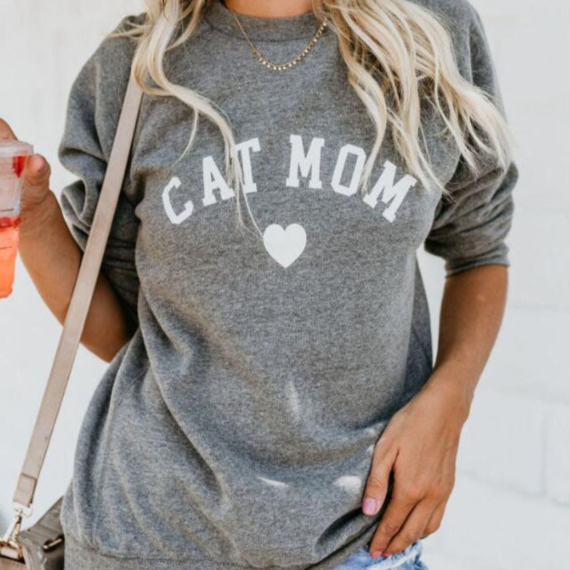Damska bluza z nadrukiem CAT MOM