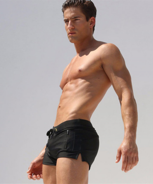 Męskie bokserki kąpielowe z kieszonkami na zamek