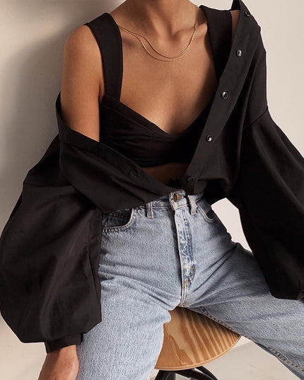 Damska koszula z bufiastymi rękawami