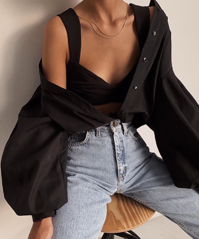 Damska koszula z bufiastymi rękawami