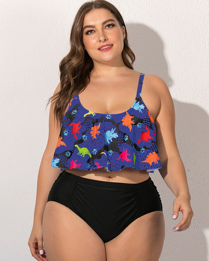 Dwuczęściowy strój kąpielowy plus size w modne wzory