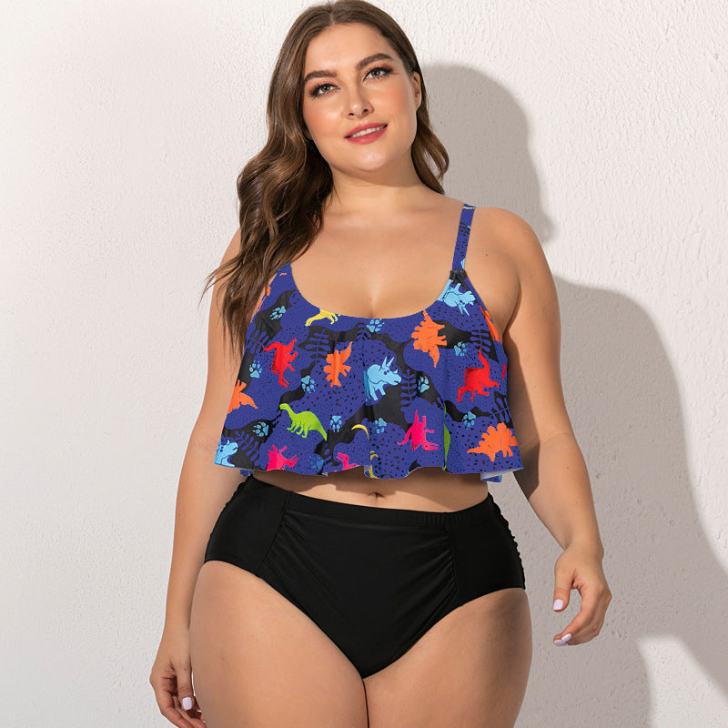 Dwuczęściowy strój kąpielowy plus size w modne wzory