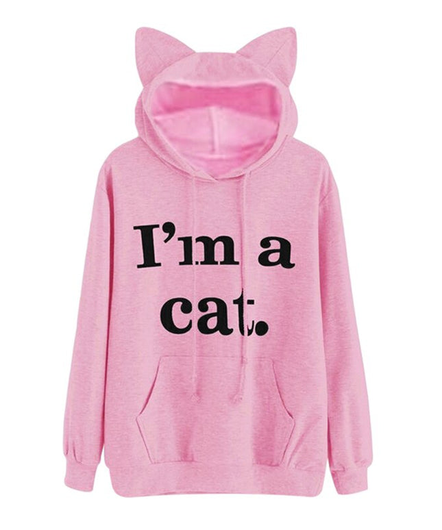 Damska bluza z kapturem z uszami kota