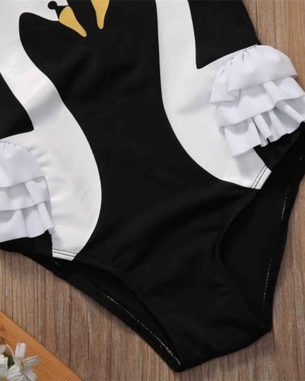 Jednoczęściowy strój kąpielowy dla dziewczynki z motywem łabędzi