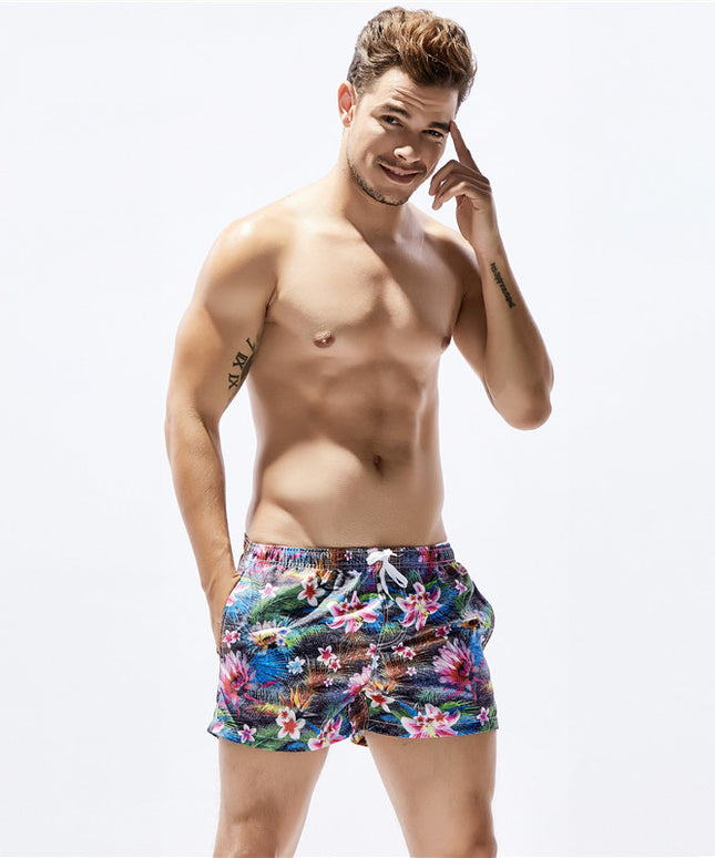 Męskie szorty kąpielowe z motywem kwiatów
