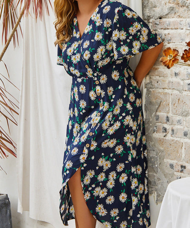 Sukienka plus size z rozcięciem