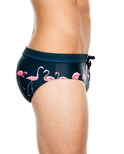 Męskie slipy kąpielowe z motywem flamingów