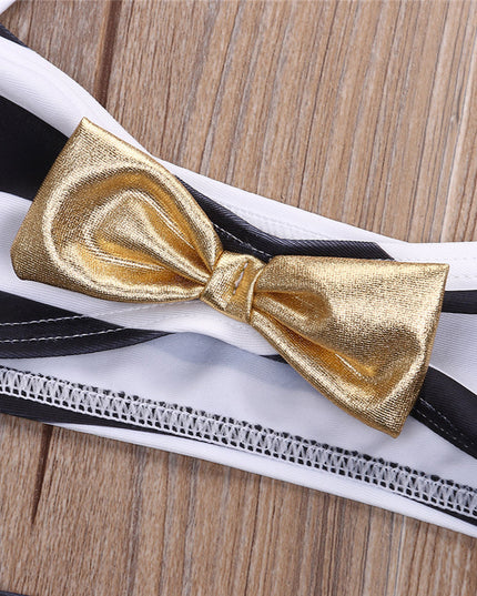 Dwuczęściowy strój kąpielowy bikini dla niemowląt w paski