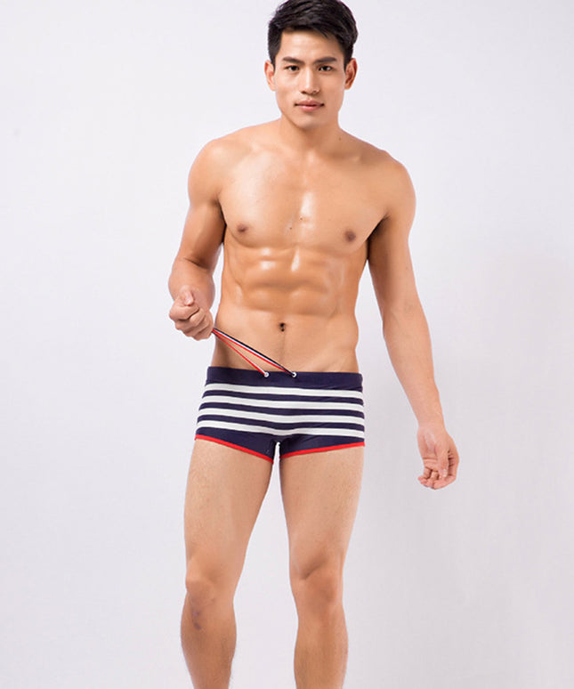 Męskie bokserki kąpielowe w poziome paski