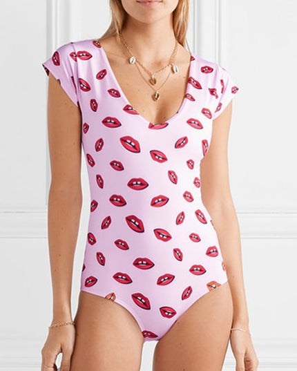 Damski jednoczęściowy strój kąpielowy z rękawkami
