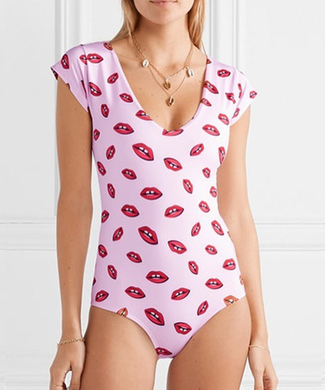Damski jednoczęściowy strój kąpielowy z rękawkami