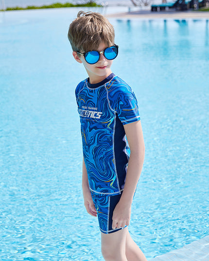 Kostium kąpielowy dwuczęściowy dla chłopca sportowy