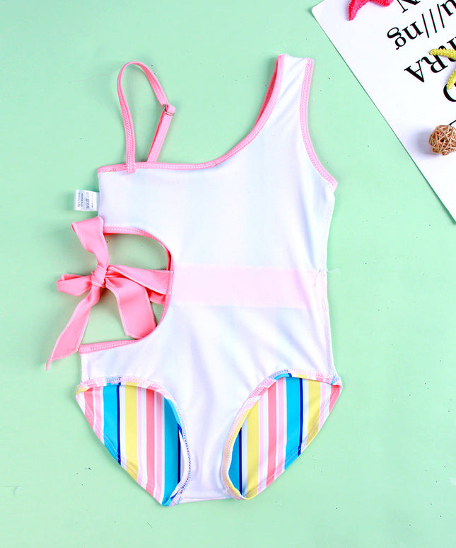 Jednoczęściowy strój kąpielowy dla niemowląt z wycięciem i wiązaniem