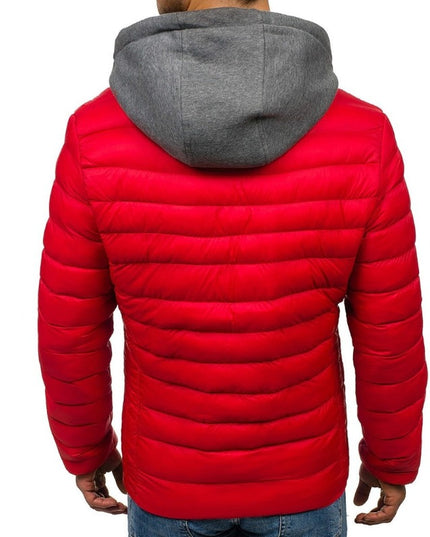 Męska kurtka zimowa pikowana z kieszeniami na zamek