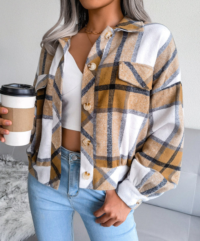Damska kurtka przejściowa o kroju flanelowej koszuli