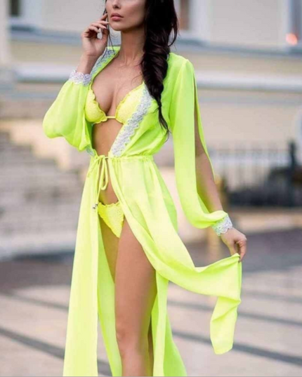 Damska narzutka plażowa w neonowych kolorach