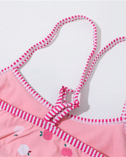 Dwuczęściowy strój kąpielowy bikini dla dziewczynek z falbanką