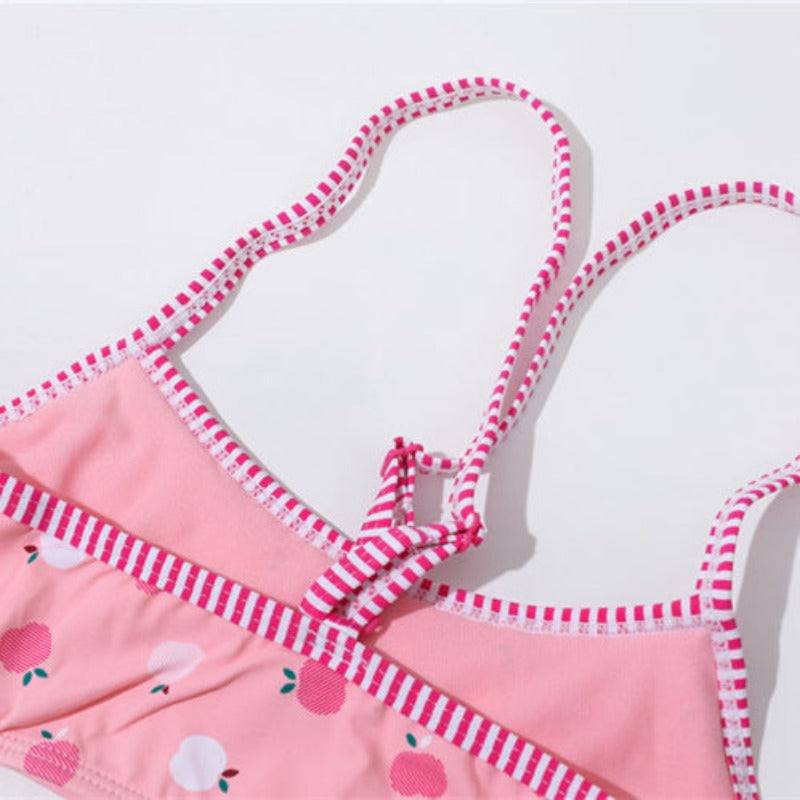 Dwuczęściowy strój kąpielowy bikini dla dziewczynek z falbanką