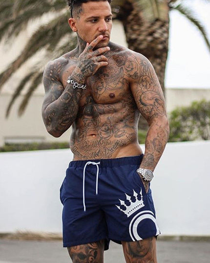 Męskie szorty kąpielowe z nadrukiem korony