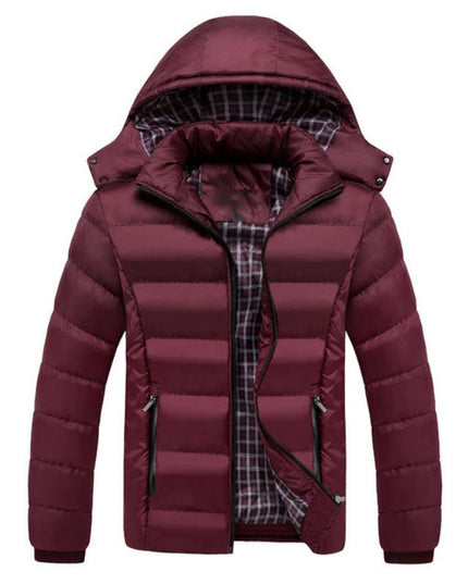 Męska kurtka zimowa pikowana z kontrastowymi zamkami