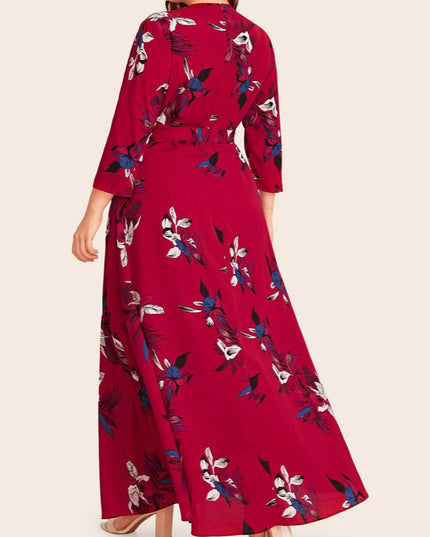 Sukienka plus size maxi w kwiaty