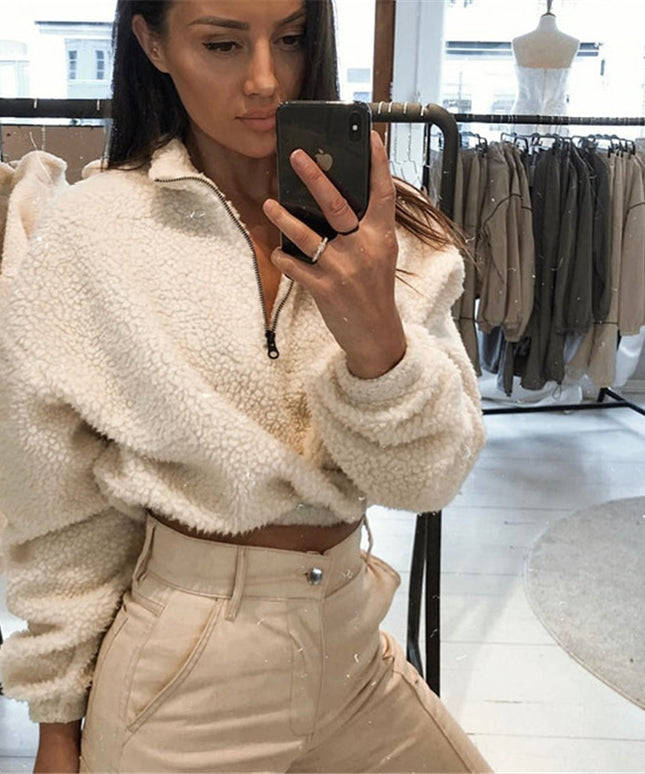 Damska bluza polarowa z suwakiem